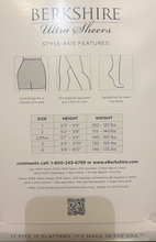 Berkshire Natural Tan (109) Ultra Sheer Control Top Pantyhose Sandalfoot - 4415