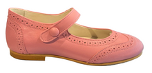 Shawn & Jeffery Coral Oslo Leather Wingtip Button Mary Jane