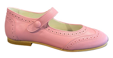 Shawn & Jeffery Coral Oslo Leather Wingtip Button Mary Jane