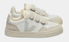 Veja White Natural Leather Velcro Sneakers