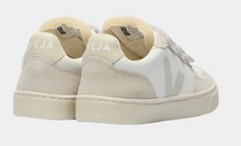 Veja White Natural Leather Velcro Sneakers