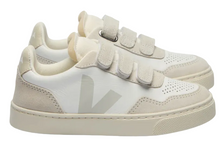 Veja White Natural Leather Velcro Sneakers