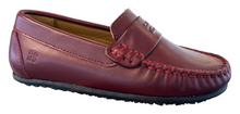 Porte Burgundy Stamp Logo Mocassin Leather Penny Loafer