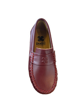 Porte Burgundy Stamp Logo Mocassin Leather Penny Loafer