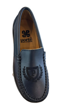 Porte Navy Stamp Thick Sole Mocassin Leather Loafer