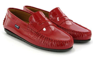 Altanta Moccasin Red Patent Leather Penny Loafer