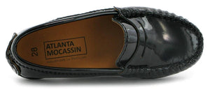 Altanta Mocassin Black Patent Leather Penny Loafer