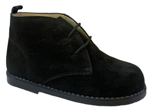 Shawn & Jeffery Black Lace up Suede Leather Booties