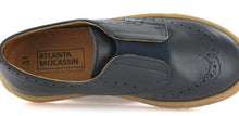 Atlanta Oxford Tennis Elastic Navy Blue Leather Sneaker