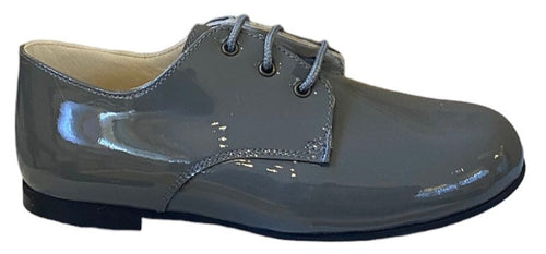 Shawn & Jeffery Plomo Grey Patent Leather Classic Oxford Dress Shoe