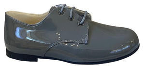 Shawn & Jeffery Plomo Grey Patent Leather Classic Oxford Dress Shoe