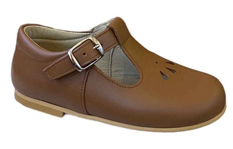 Shawn & Jeffrey Tan Roble Leather T Strap Shoe