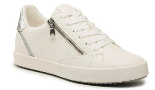 Geox Blomiee White Side Zipper Sneakers