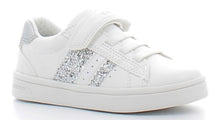 Geox DJ Rock Girls White Silver Velcro Laces Design Sneakers