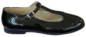 Shawn & Jeffery Black Patent Leather Girls T-Strap Shoe