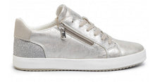 Geox Blomiee Silver Glitter Side Zipper Sneakers