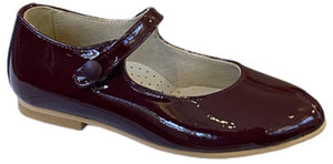 Shawn & Jeffery Burgundy Patent Leather Girls Button Mary Jane