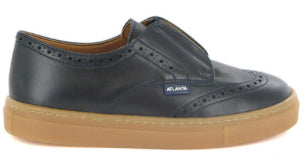Atlanta Oxford Tennis Elastic Navy Blue Leather Sneaker