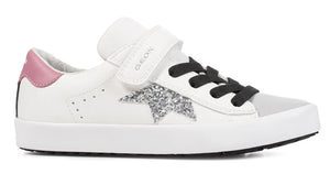 Geox Kilwi Glitter Star Velcro White Fuchsia Sneakers