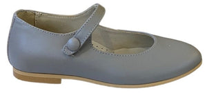 Shawn & Jeffery Taupe Leather Girls Button Mary Jane