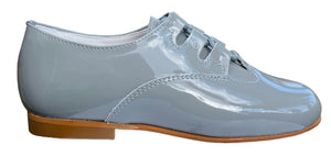 Shawn & Jeffery Light Grey Patent Leather Oxford Dress Shoes