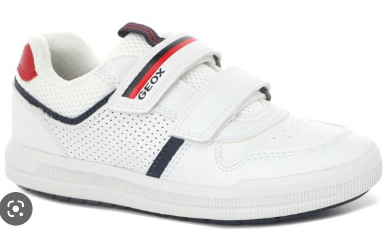 Geox Arzach White Velcro Sneakers
