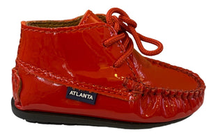 Altanta Moccasin Baby Red Patent Leather Booties