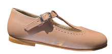 Shawn & Jeffery Pearl Rose Nude Leather T-Strap Shoe
