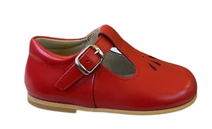 Shawn & Jeffrey Red Leather T Strap Shoe