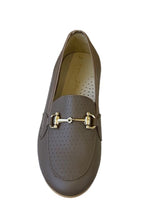 Shawn & Jeffery Taupe Classic Buckle Leather Slip On Design Smoking Loafer