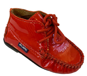 Altanta Moccasin Baby Red Patent Leather Booties