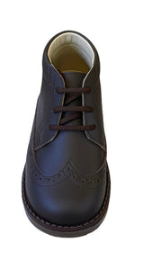 Shawn & Jeffery Brown Marron  Leather Lace up Booties