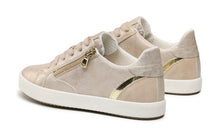 Geox Blomiee Light Gold Side Zipper Sneakers