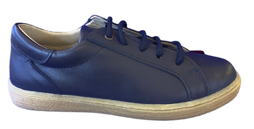 Shawn & Jeffery Navy Blue Leather Honey Lace up Sneakers