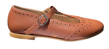 Shawn & Jeffery Wingtip Tan Roble T-Strap Leather Shoe