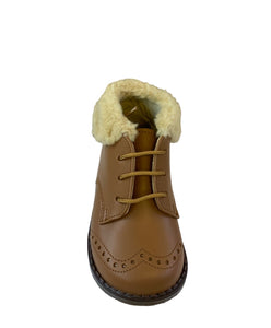 Shawn & Jeffery Tan Roble Leather Fur Booties