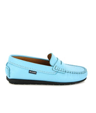 Atlanta Mocassin Blue Turquoise Smooth Penny Loafer