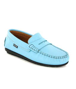 Atlanta Mocassin Blue Turquoise Smooth Penny Loafer