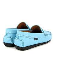 Atlanta Mocassin Blue Turquoise Smooth Penny Loafer