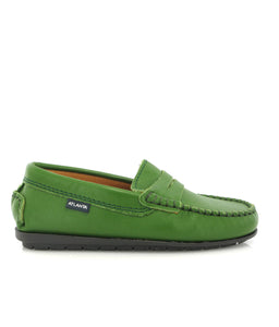 Atlanta Mocassin Green Kiwi Smooth Leather Penny Loafer