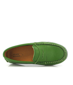 Atlanta Mocassin Green Kiwi Smooth Leather Penny Loafer