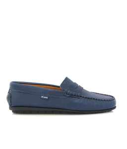 Atlanta Mocassin Navy Blue Soft Napa Leather Penny Loafer