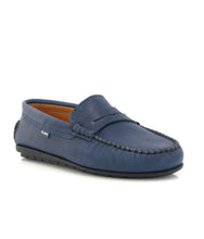 Atlanta Mocassin Navy Blue Soft Napa Leather Penny Loafer