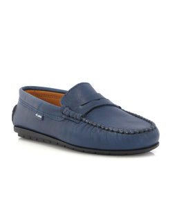 Atlanta Mocassin Navy Blue Soft Napa Leather Penny Loafer