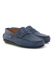 Atlanta Mocassin Navy Blue Soft Napa Leather Penny Loafer