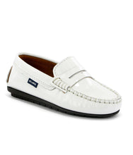 Atlanta Mocassin White Patent Leather Penny Loafer