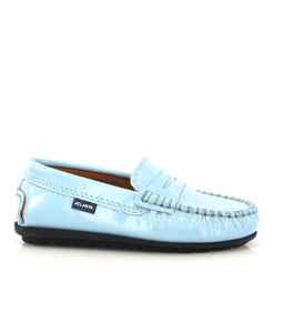 Altanta Mocassin Blue Sky Patent Leather Penny Loafer