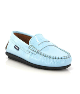 Altanta Mocassin Blue Sky Patent Leather Penny Loafer