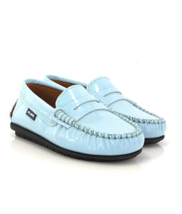 Altanta Mocassin Blue Sky Patent Leather Penny Loafer