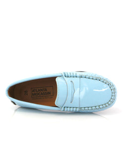 Altanta Mocassin Blue Sky Patent Leather Penny Loafer